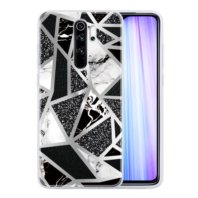 

For Xiaomi Redmi Note 8 Pro Geometric Marble Series Frosted Translucent TPU Protective Case(Black White Grey)