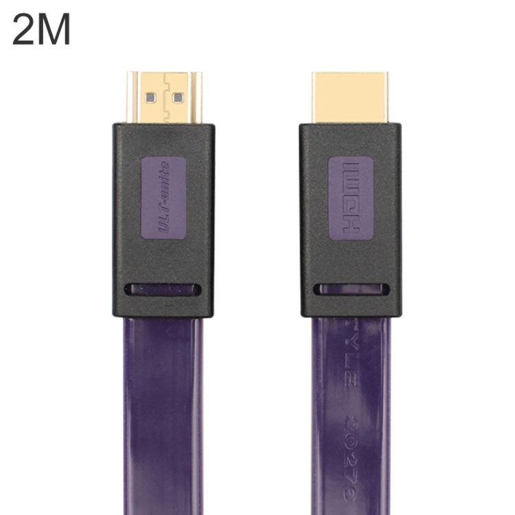 

ULT-unite 4K Ultra HD Gold-plated HDMI to HDMI Flat Cable, Cable Length:2m(Transparent Purple)