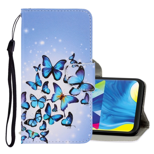 

For Galaxy A10 / M10 3D Colored Drawing Horizontal Flip PU Leather Case with Holder & Card Slots & Wallet(Multiple Butterflies)