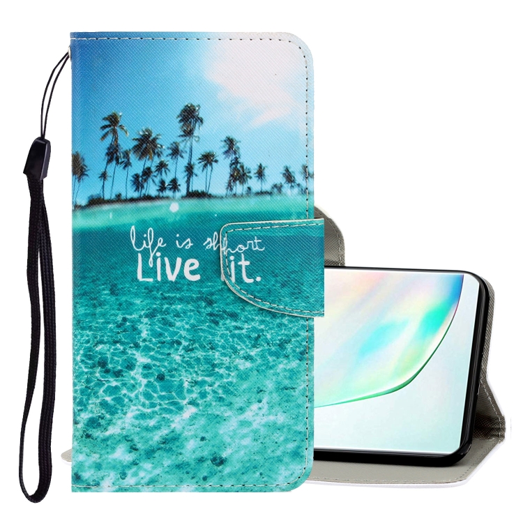 

For Galaxy Note 10 Plus 3D Colored Drawing Horizontal Flip PU Leather Case with Holder & Card Slots & Wallet(Coconut Tree)