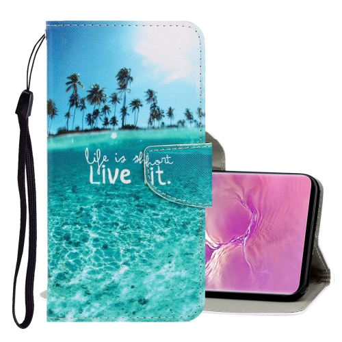 

For Galaxy S10 Plus 3D Colored Drawing Horizontal Flip PU Leather Case with Holder & Card Slots & Wallet(Coconut Tree)