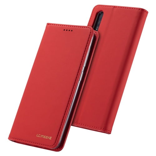 

For Galaxy A50 LC.IMEEKE LC-002 Series Skin Hand Feeling PU + TPU Horizontal Flip Leather Case with Holder & Card Slot & Wallet(Red)