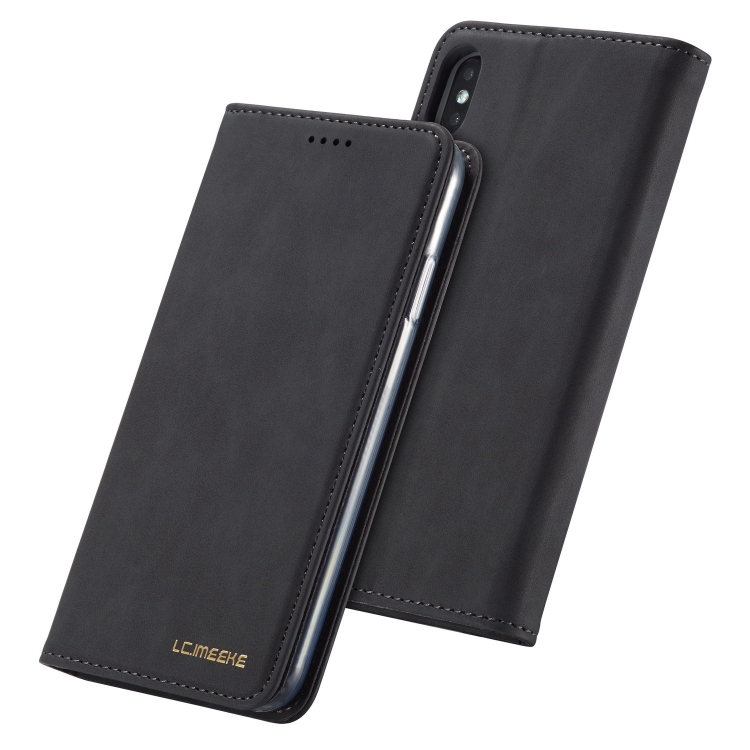

For iPhone X / XS LC.IMEEKE LC-002 Series Skin Hand Feeling PU + TPU Horizontal Flip Leather Case with Holder & Card Slot & Wallet(Black)