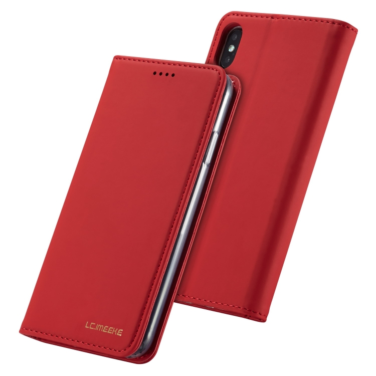 

For iPhone X / XS LC.IMEEKE LC-002 Series Skin Hand Feeling PU + TPU Horizontal Flip Leather Case with Holder & Card Slot & Wallet(Red)