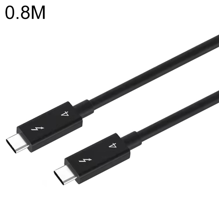 

USB-C / Type-C Male to USB-C / Type-C Male Multi-function Transmission Cable for Thunderbolt 4, Cable Length:0.8m(Black)