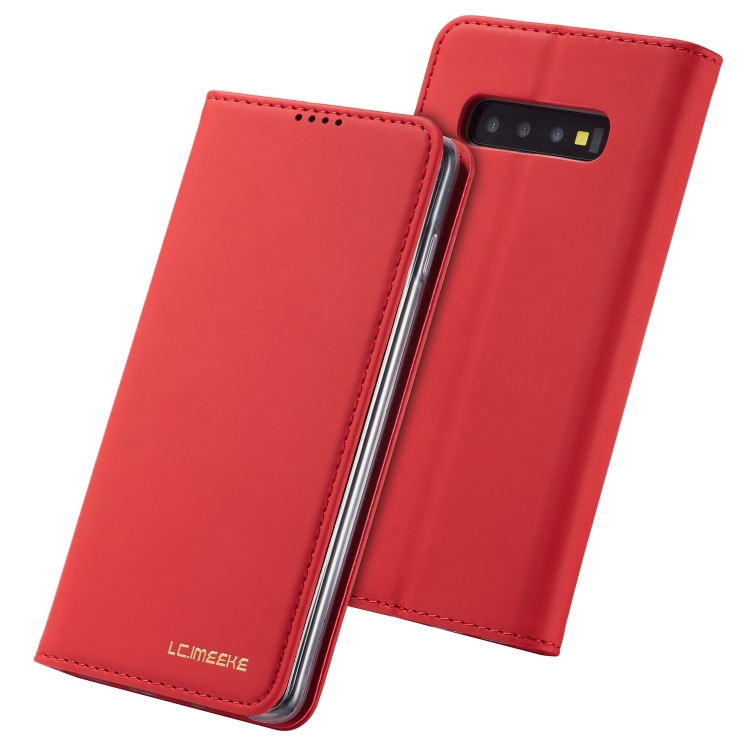 

For Galaxy S10+ LC.IMEEKE LC-002 Series Skin Hand Feeling PU + TPU Horizontal Flip Leather Case with Holder & Card Slot & Wallet(Red)