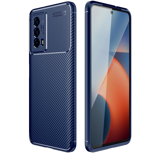 

For vivo iQOO Z5 Carbon Fiber Texture Shockproof TPU Case(Blue)