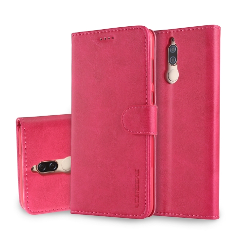

For Huawei Mate 10 Lite / Maimang 6 LC.IMEEKE Calf Texture Horizontal Flip Leather Case, with Holder & Card Slots & Wallet(Rose Red)