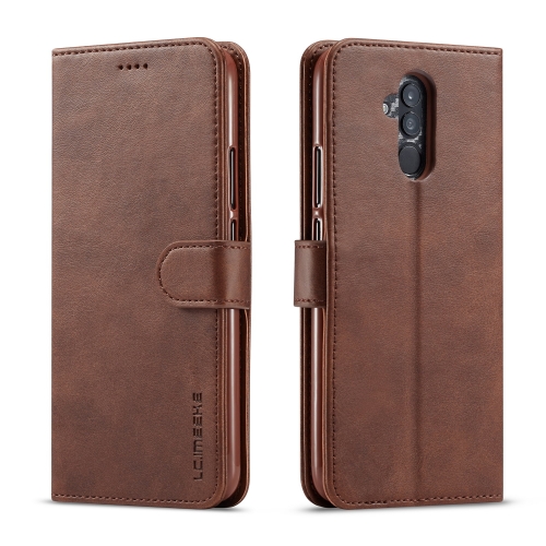 

For Huawei Mate 20 Lite / Maimang 7 LC.IMEEKE Calf Texture Horizontal Flip Leather Case, with Holder & Card Slots & Wallet(Brown)