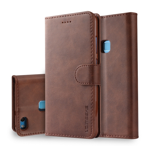 

For Huawei P10 Lite LC.IMEEKE Calf Texture Horizontal Flip Leather Case, with Holder & Card Slots & Wallet(Brown)