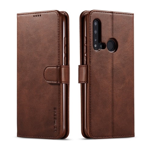 

For Huawei P20 Lite 2019 / Nova 5i LC.IMEEKE Calf Texture Horizontal Flip Leather Case, with Holder & Card Slots & Wallet(Brown)