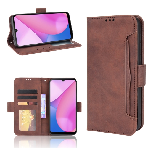 

For Blackview Oscal C20 Skin Feel Calf Pattern Horizontal Flip Leather Case with Holder & Card Slots & Photo Frame(Brown)