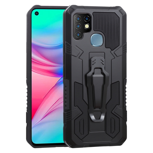 

For Infinix Hot 10s Armor Warrior Shockproof PC + TPU Protective Case(Black)