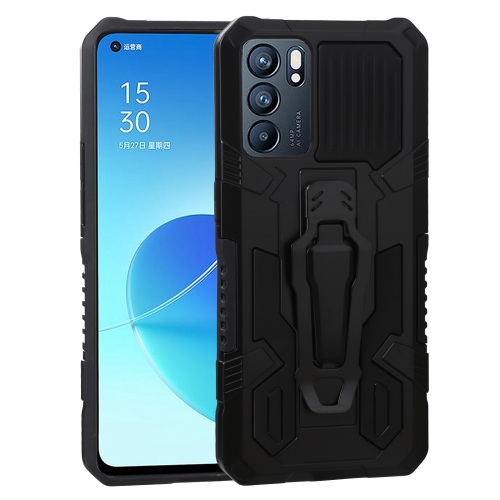 

For OPPO Reno6 Armor Warrior Shockproof PC + TPU Protective Case(Black)