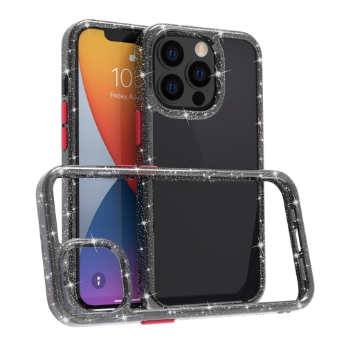 

Kingsteel Wolf Glass Glitter Protective Case For iPhone 13 Pro(Grey)