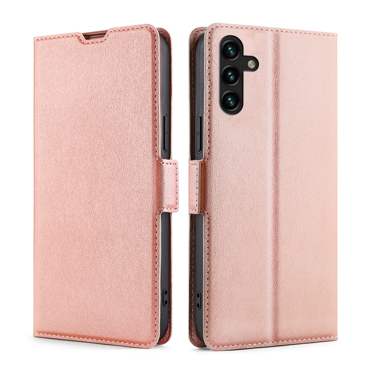 

For Samsung Galaxy A13 5G Ultra-thin Voltage Buckle PU + TPU Horizontal Flip Leather Case with Holder & Card Slot(Rose Gold)