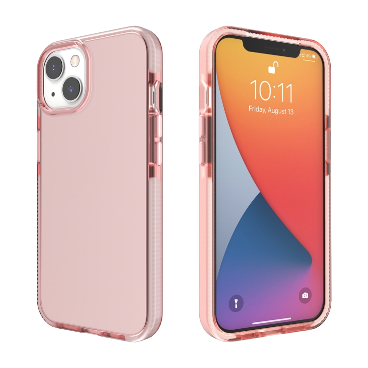 

Two-color High Translucent Shockproof Protective Case For iPhone 13 mini(Rose Gold)