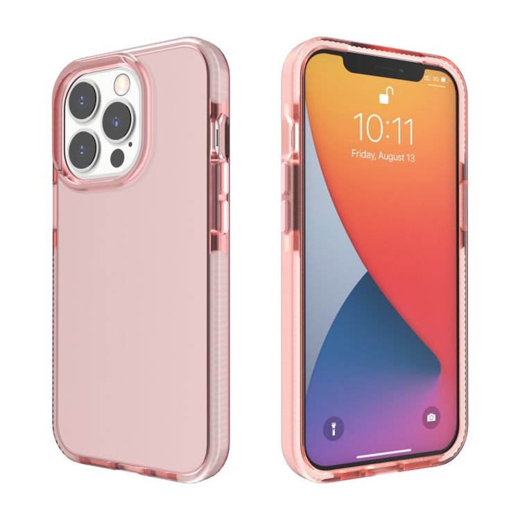 

Two-color High Translucent Shockproof Protective Case For iPhone 13 Pro Max(Rose Gold)