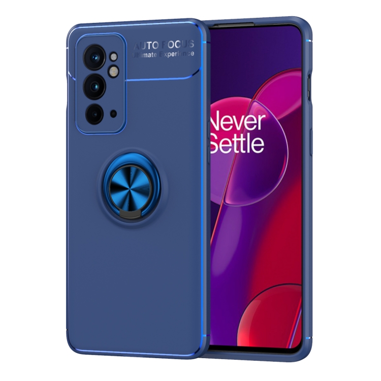 

For OnePlus 9RT 5G Metal Ring Holder 360 Degree Rotating TPU Phone Case(Blue)