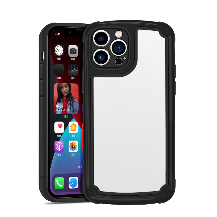 

Candy Color Airbag Shockproof Hybrid Phone Case For iPhone 13 Pro(Black)