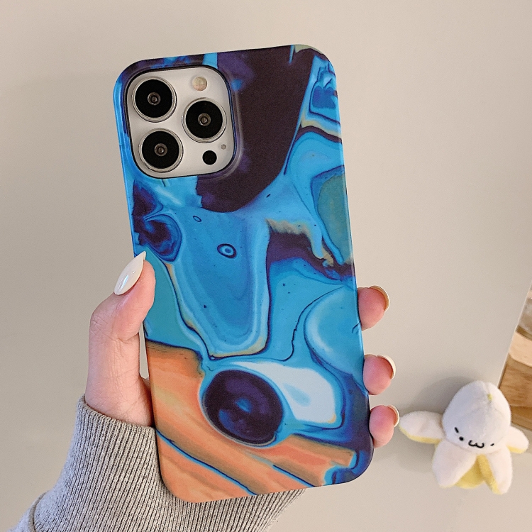 

Marble Shockproof PC Phone Case For iPhone 12 mini(Render Blue)