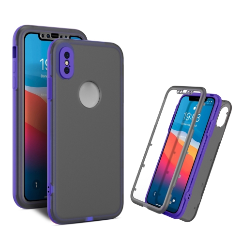 

Skin Feel 360 Degrees Full Package PC + TPU Combination Phone Case For iPhone X / XS(Purple)