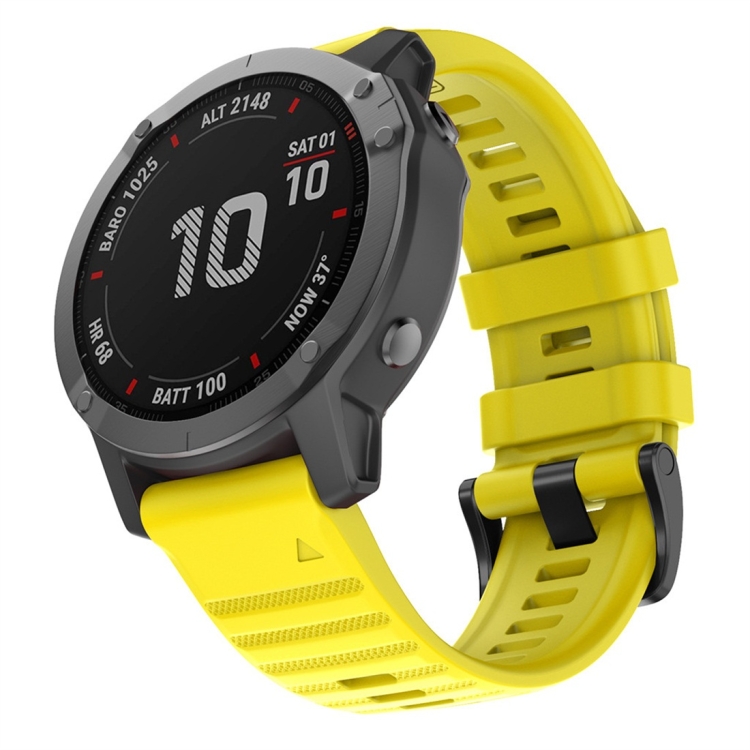 

For Garmin Fenix 6 22mm Silicone Smart Watch Replacement Strap Wristband(Yellow)