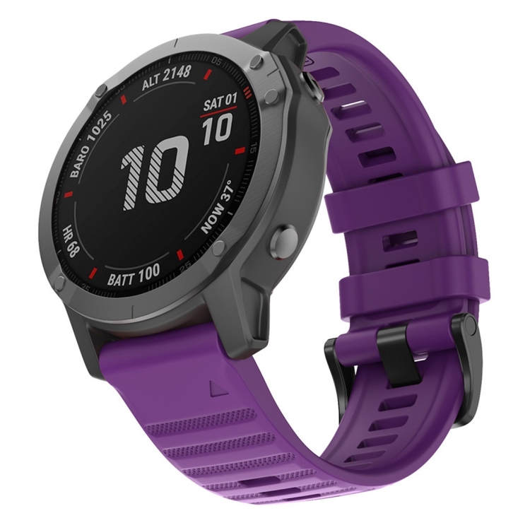 

For Garmin Fenix 6 22mm Silicone Smart Watch Replacement Strap Wristband(Purple)