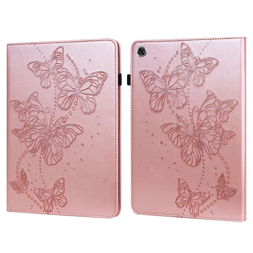 

For Lenovo Tab M10 Plus / Tab M10 FHD Plus 10.3 inch TB-X606F TB-606X Embossed Butterfly Pattern Horizontal Flip Leather Tablet Case(Pink)