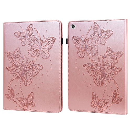 

For Lenovo Tab M10 TB-X505L / TB-X505F / TB-X605L / TB-X605F & P10 TB-X705F / TB-X705L Embossed Butterfly Pattern Horizontal Flip Leather Tablet Case(Pink)