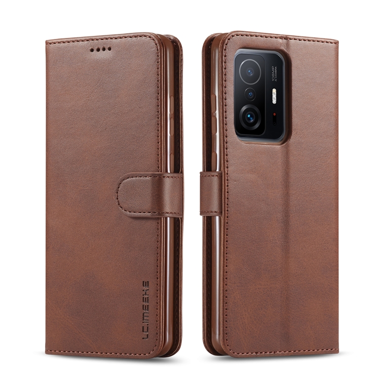 

For Xiaomi Mi 11T / 11T Pro LC.IMEEKE Calf Texture Horizontal Flip Phone Leather Case with Holder & Card Slots & Wallet(Brown)