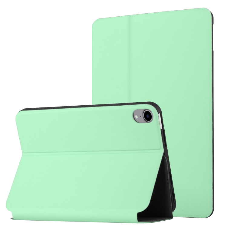 

For iPad mini 6 Dual-Folding Horizontal Flip Tablet Leather Case with Holder & Sleep / Wake-up Function(Mint Green)