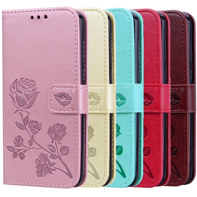 

For Xiaomi Redmi Note 8 Rose Embossed Horizontal Flip PU Leather Case, with Holder & Card Slots & Wallet(Brown)