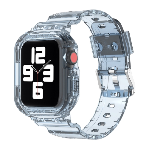 

Glacier Transparent TPU Integrated Replacement Strap Watchband For Apple Watch Series 7 45mm(Transparent Blue)