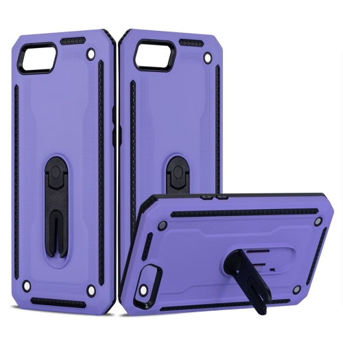 

For OPPO A1K Shockproof PC + TPU Protective Case with 360 Degree Rotating Holder(Purple)