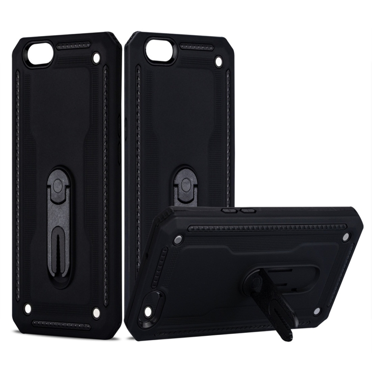 

For OPPO A59 / F1S Shockproof PC + TPU Protective Case with 360 Degree Rotating Holder(Black)
