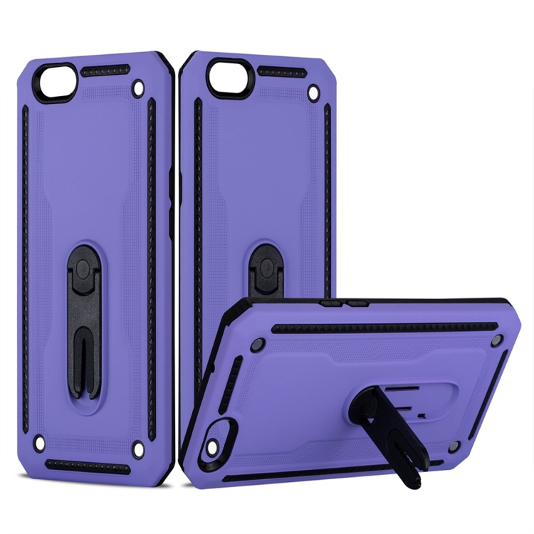 

For OPPO A59 / F1S Shockproof PC + TPU Protective Case with 360 Degree Rotating Holder(Purple)