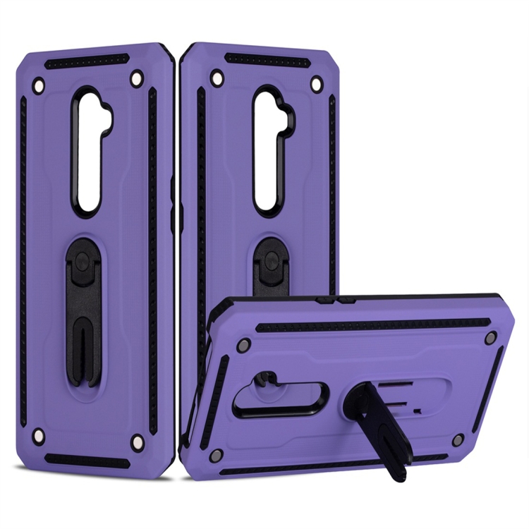 

For OPPO Reno 2 Shockproof PC + TPU Protective Case with 360 Degree Rotating Holder(Purple)