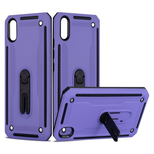 

For Vivo V11 Shockproof PC + TPU Protective Case with 360 Degree Rotating Holder(Purple)