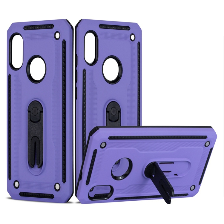 

For Xiaomi Redmi Note 5 Pro Shockproof PC + TPU Protective Case with 360 Degree Rotating Holder(Purple)