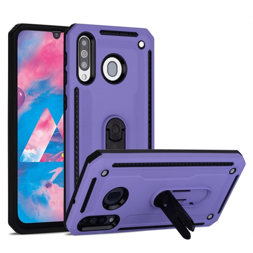 

For Galaxy M30 / A40s Shockproof PC + TPU Protective Case with 360 Degree Rotating Holder(Purple)