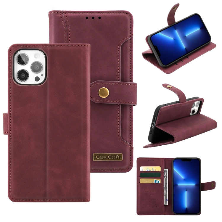 Copper Buckle Horizontal Flip Leather Phone Case with Holder & Card Slots & Wallet For iPhone 13 Pro(Maroon)
Copper Buckle Horizontal Flip Leather Phone Case with Holder & Card Slots & Wallet For iPhone 13 Pro(Maroon)