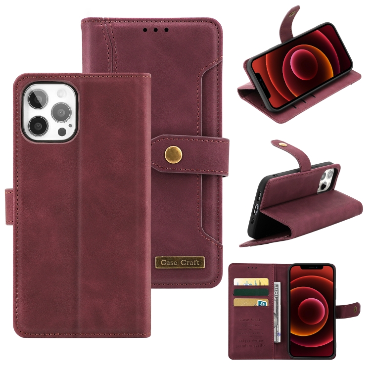 Copper Buckle Horizontal Flip Leather Phone Case with Holder & Card Slots & Wallet For iPhone 12 Pro(Maroon)
Copper Buckle Horizontal Flip Leather Phone Case with Holder & Card Slots & Wallet For iPhone 12 Pro(Maroon)