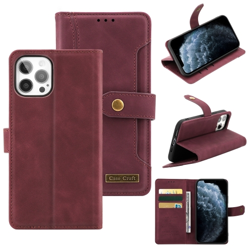 

Copper Buckle Horizontal Flip Leather Phone Case with Holder & Card Slots & Wallet For iPhone 11 Pro Max(Maroon)