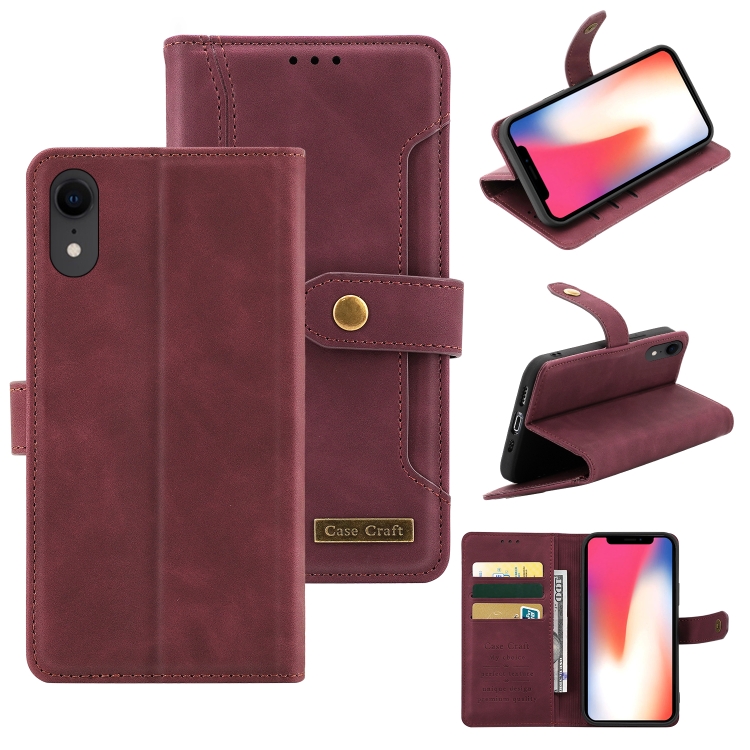Copper Buckle Horizontal Flip Leather Phone Case with Holder & Card Slots & Wallet For iPhone XR(Maroon)
Copper Buckle Horizontal Flip Leather Phone Case with Holder & Card Slots & Wallet For iPhone XR(Maroon)