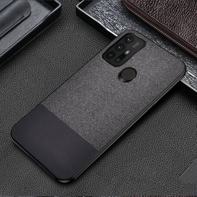 

For Motorola Moto G30 Shockproof Splicing PU + Cloth Protective Case(Black)