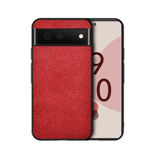 

For Google Pixel 6 Pro Shockproof Cloth Texture PC + TPU Protective Case(Red)