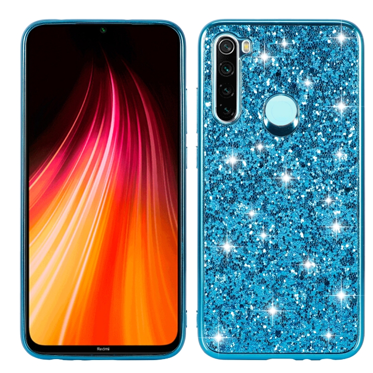 

For Xiaomi Redmi Note 8 Glittery Powder Shockproof TPU Case(Blue)