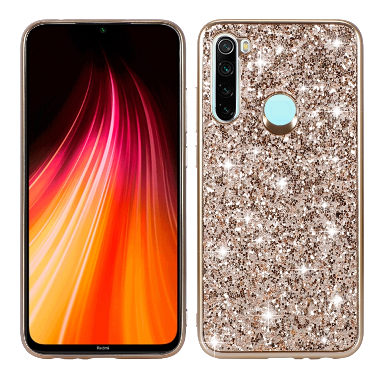 

For Xiaomi Redmi Note 8 Glittery Powder Shockproof TPU Case(Gold)