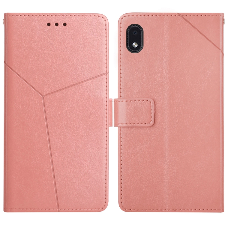 

For Samsung Galaxy A01 Core Y Stitching Horizontal Flip Leather Case with Holder & Card Slots & Wallet & Photo Frame(Rose Gold)
